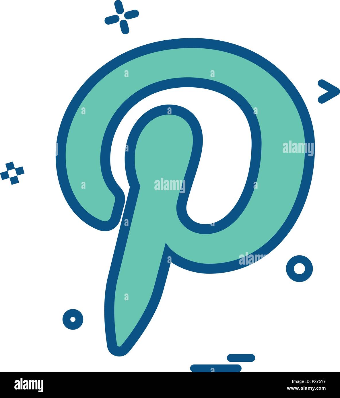 Pintrest icon design vector Stock Vector