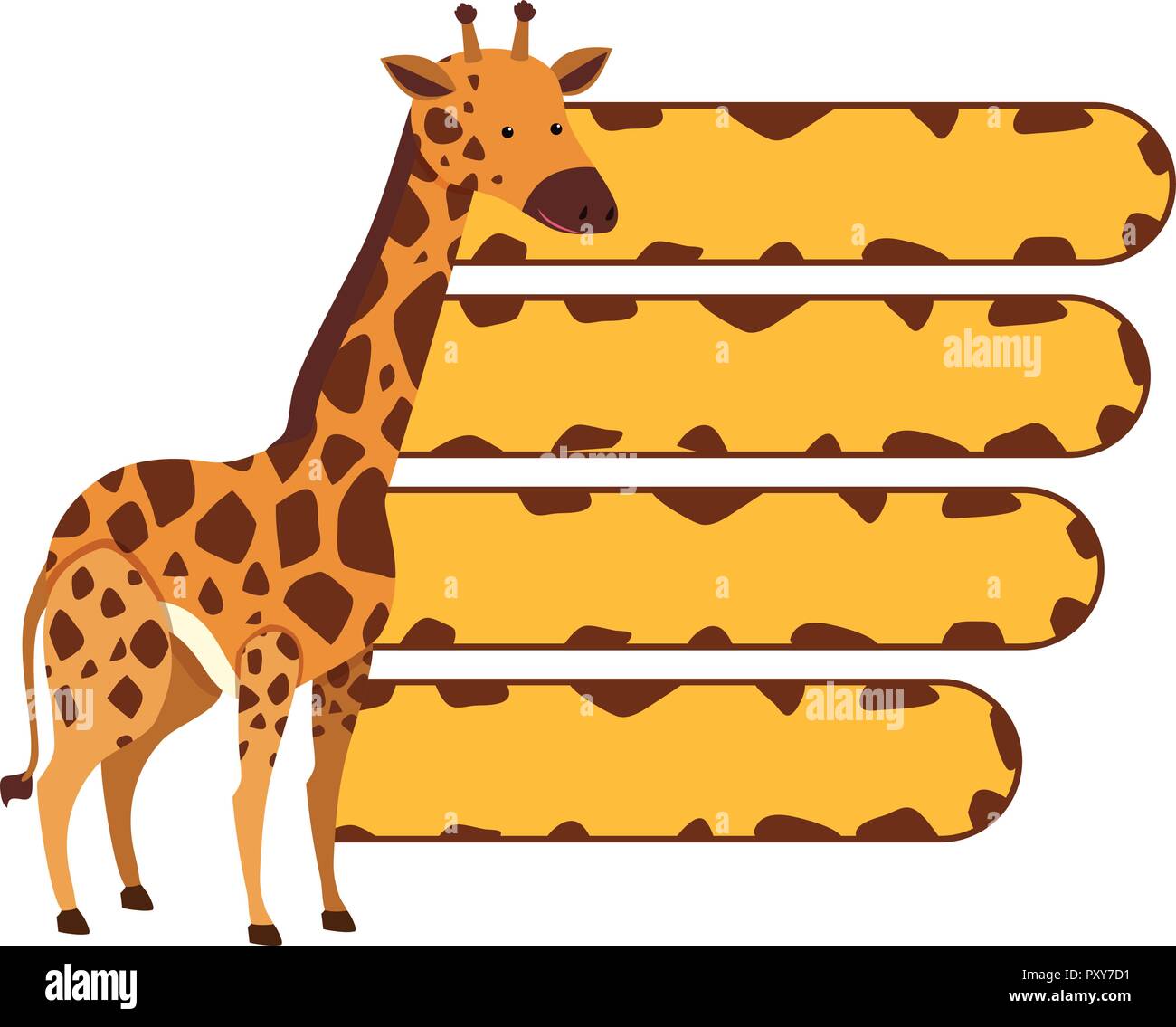 Banner template with wild giraffe illustration Stock Vector Image & Art ...