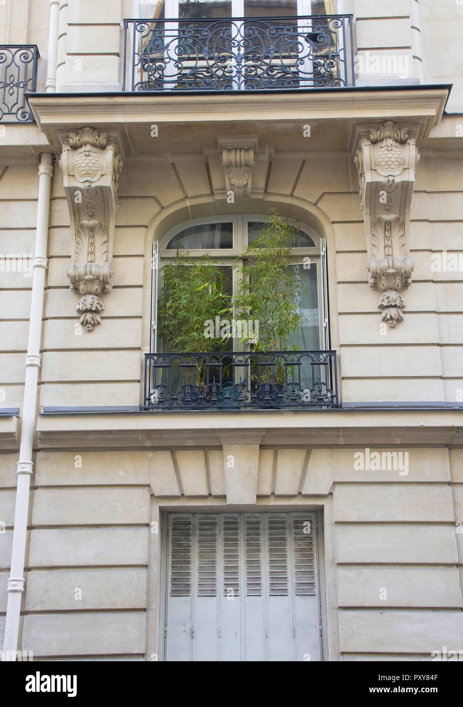 Detail of house in rue de Fleurus, 6ème, Paris, October Stock Photo