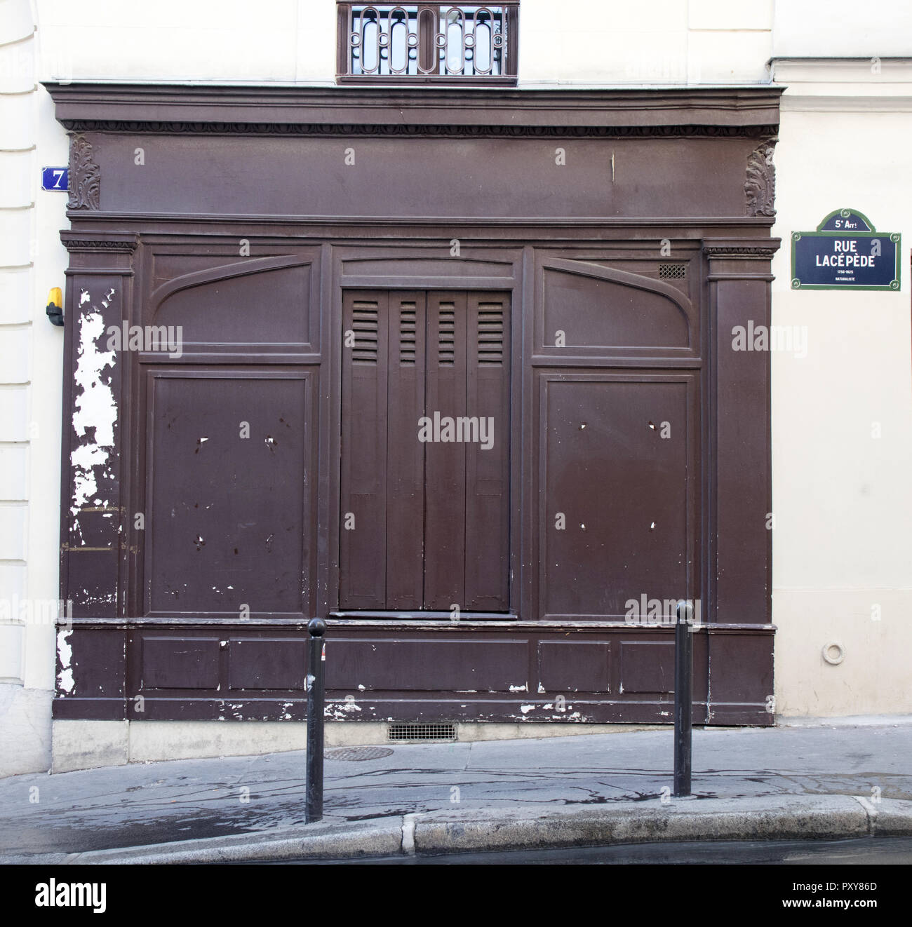 Detail of No 7 rue Lacépède, 5th Arrondissement, Paris, France Stock