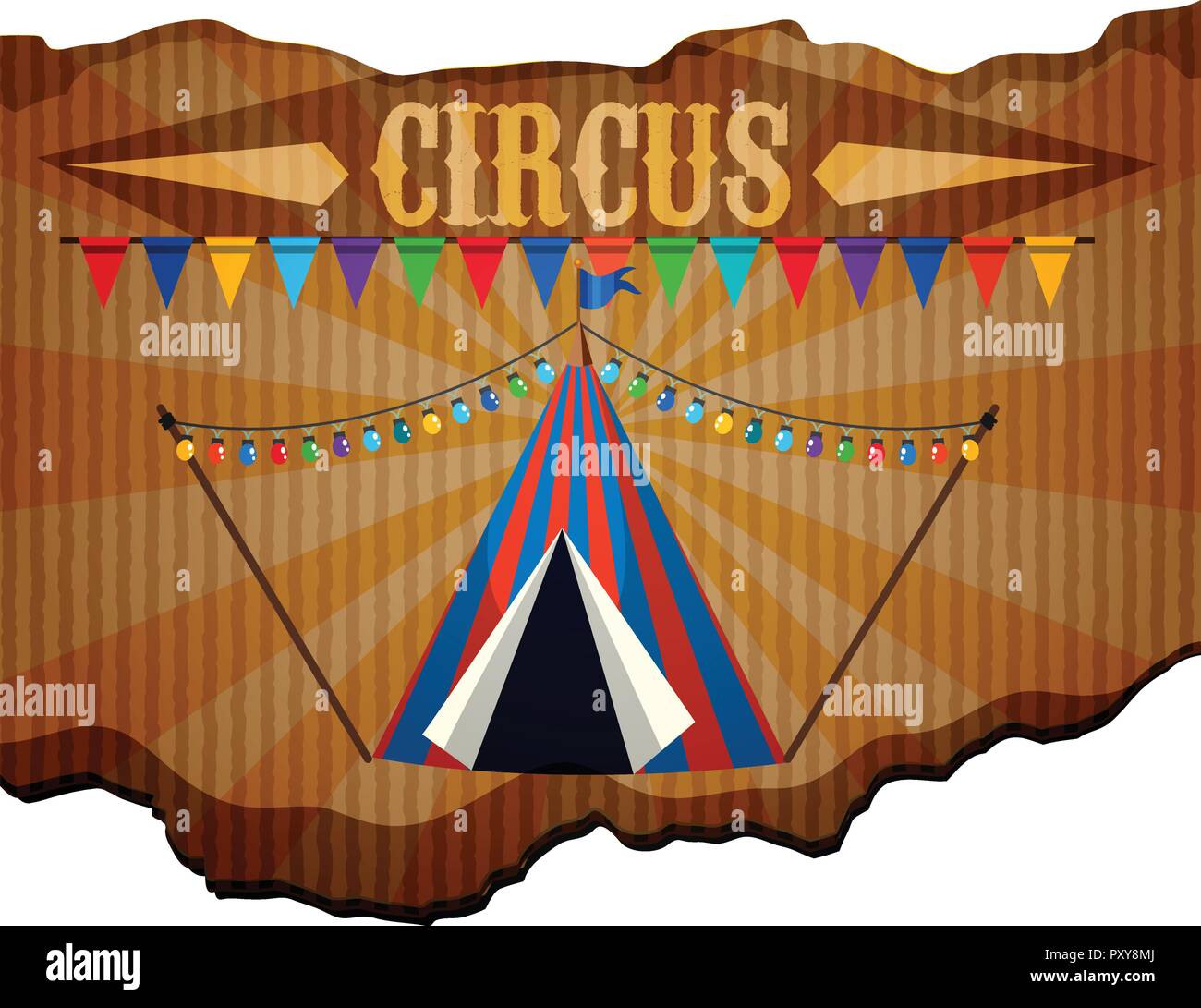 Circus and Tent Template on White Background illustration Stock Vector ...