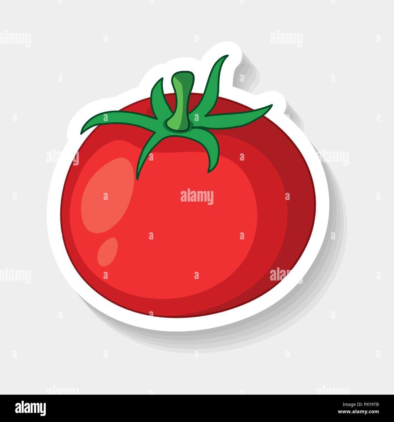 Sticker template for fresh tomato illustration Stock Vector Image & Art