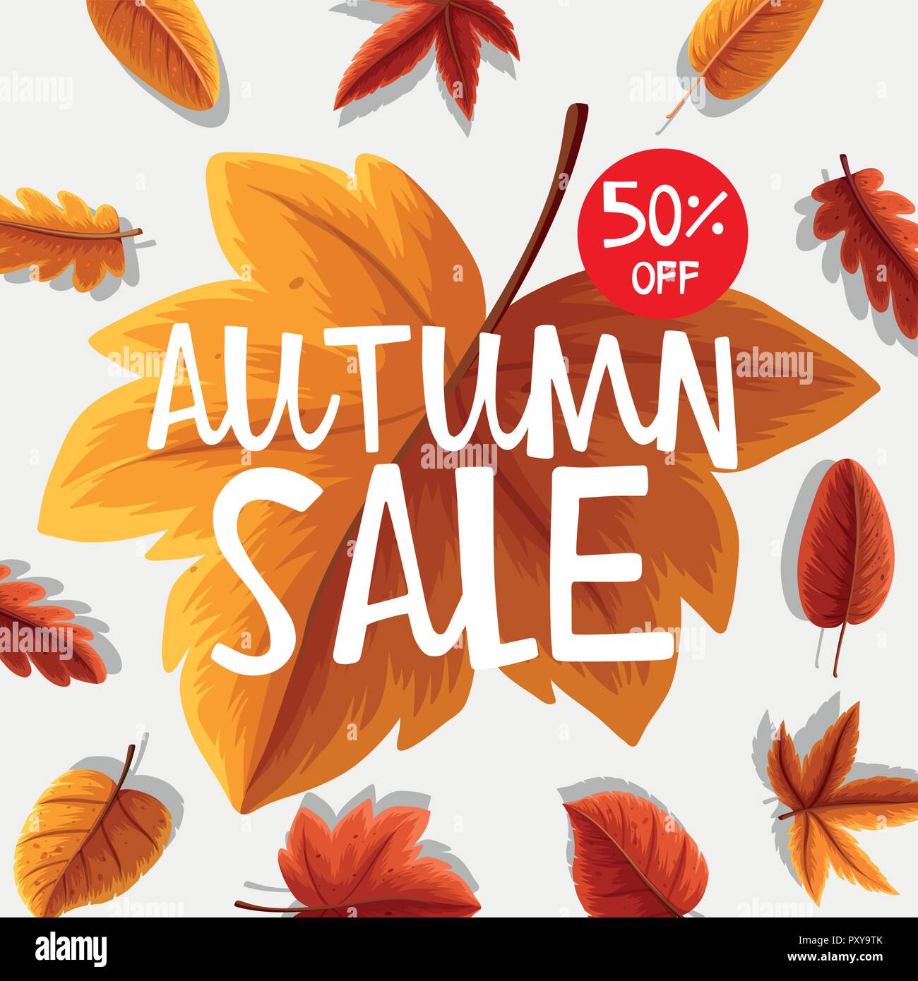 Poster design for autumn sale illustration Stock Vector Image & Art - Alamy