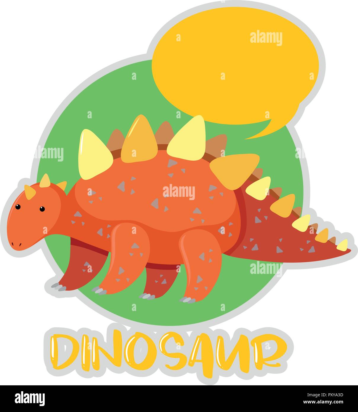 Sticker design with stegosaurus illustration Stock Vector Image & Art ...