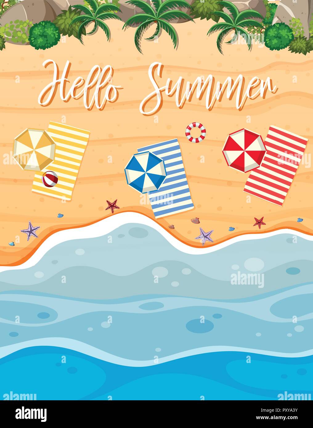 Poster design for summer holidays illustration Stock Vector Image & Art ...