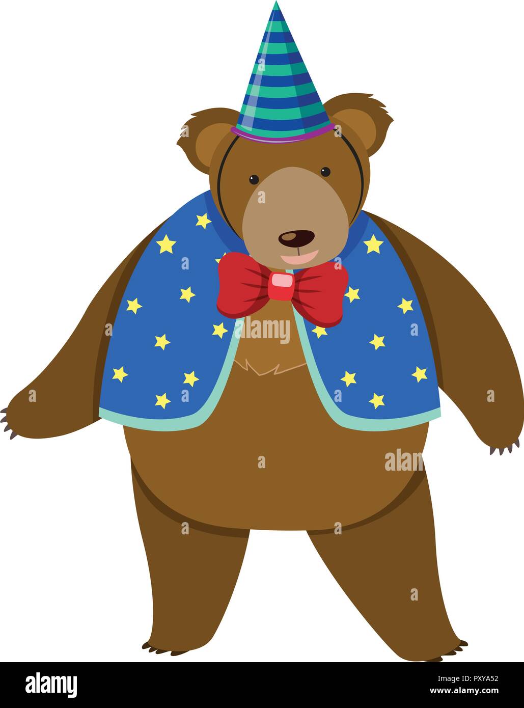 Circus bear in costume illustration Stock Vector