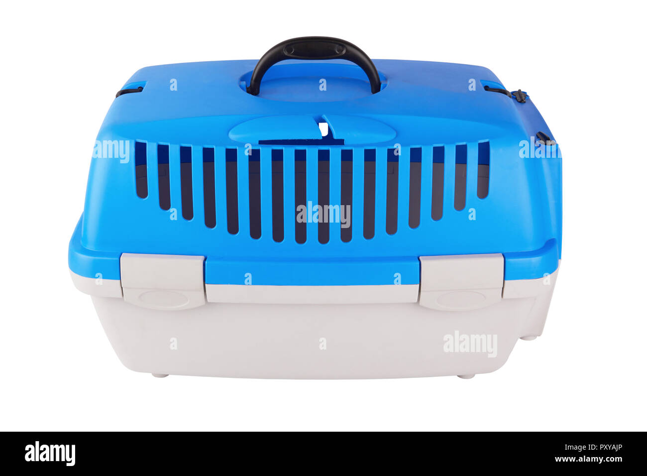 Cage for transporting pets isolated on white background Stock Photo