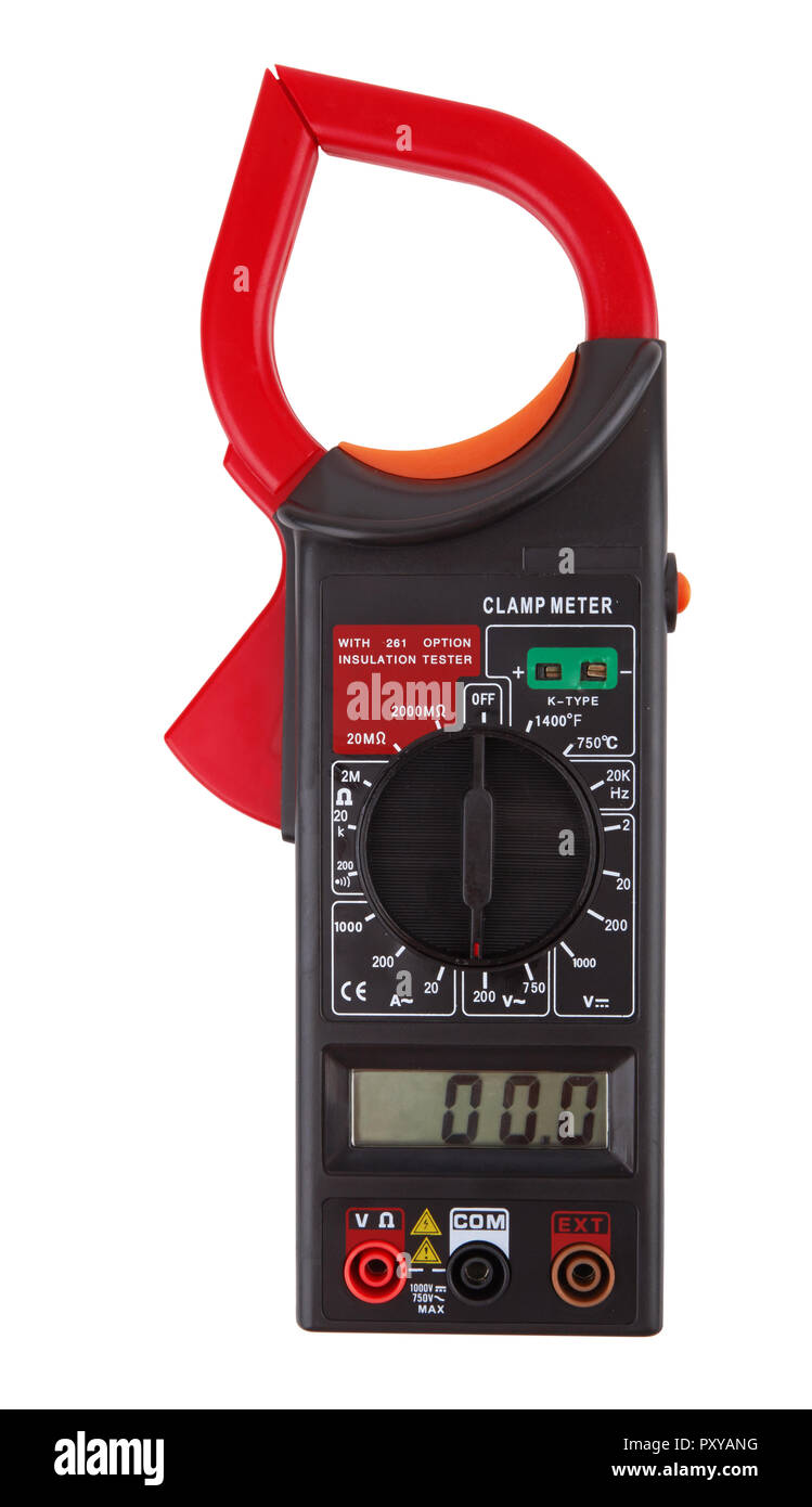 Digital multimeter isolated on a white background Stock Photo