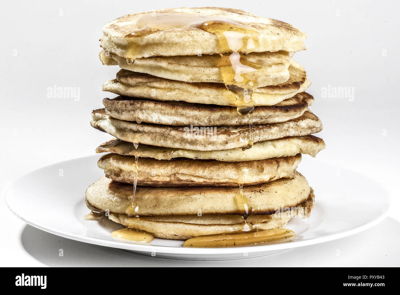Pancakes mit Honig Stock Photo