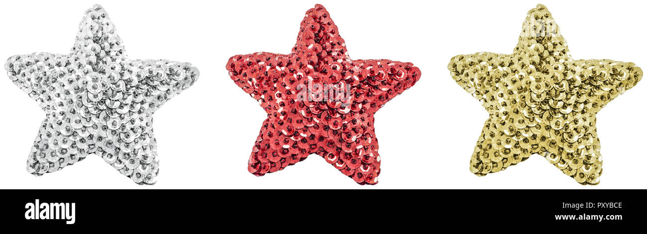 Drei glitzernde Sterne Stock Photo