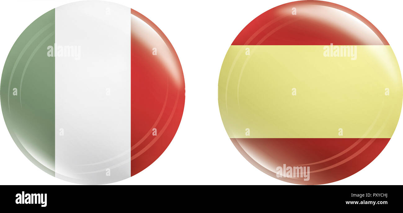Buttons, Italien & Spanien Stock Photo