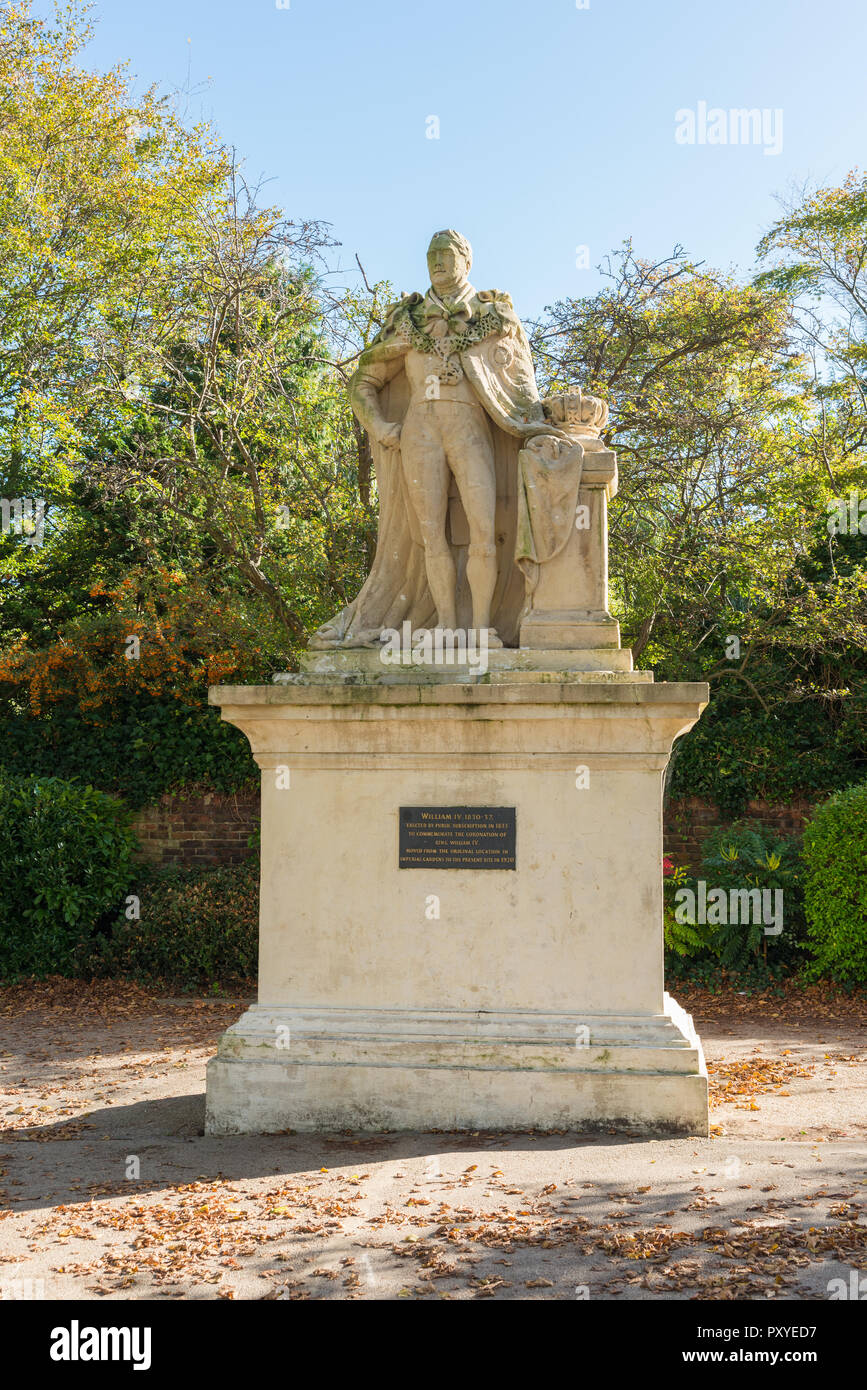 William IV stone statue in Montpellier Gardens, Cheltenham, Gloucestershire Stock Photo