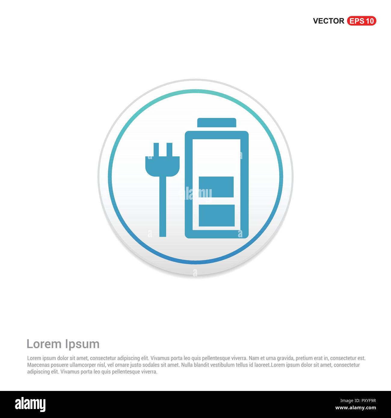 Battery charging icon white circle button Stock Vector Image & Art