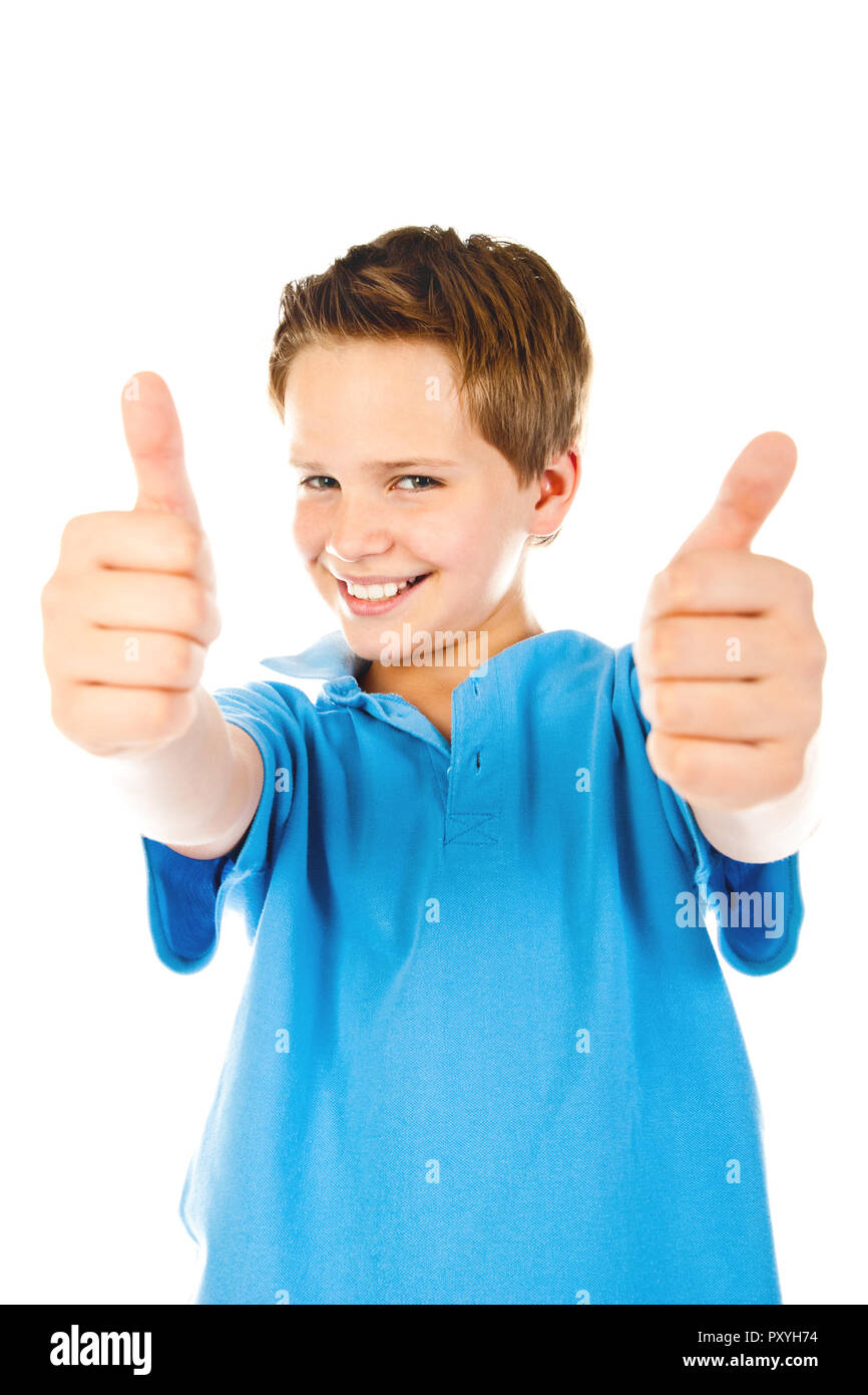 little boy giving a thumbs up Stock Photo - Alamy