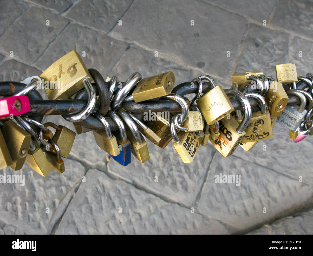 LOVE LOCK in Florence Italy Stock Photo Alamy