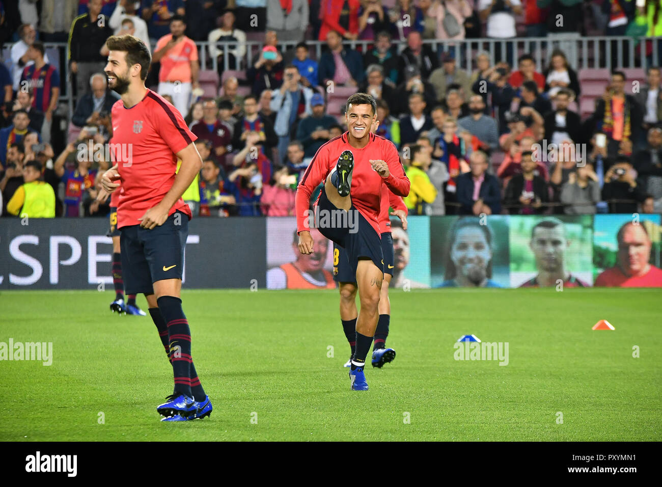 Coutinho of FC Barcelona in action during the Champions League, football match between FC Barcelona and FC Internazionale de Milano on October 24, 2018 at Camp Nou stadium in Barcelona, Spain Stock Photo