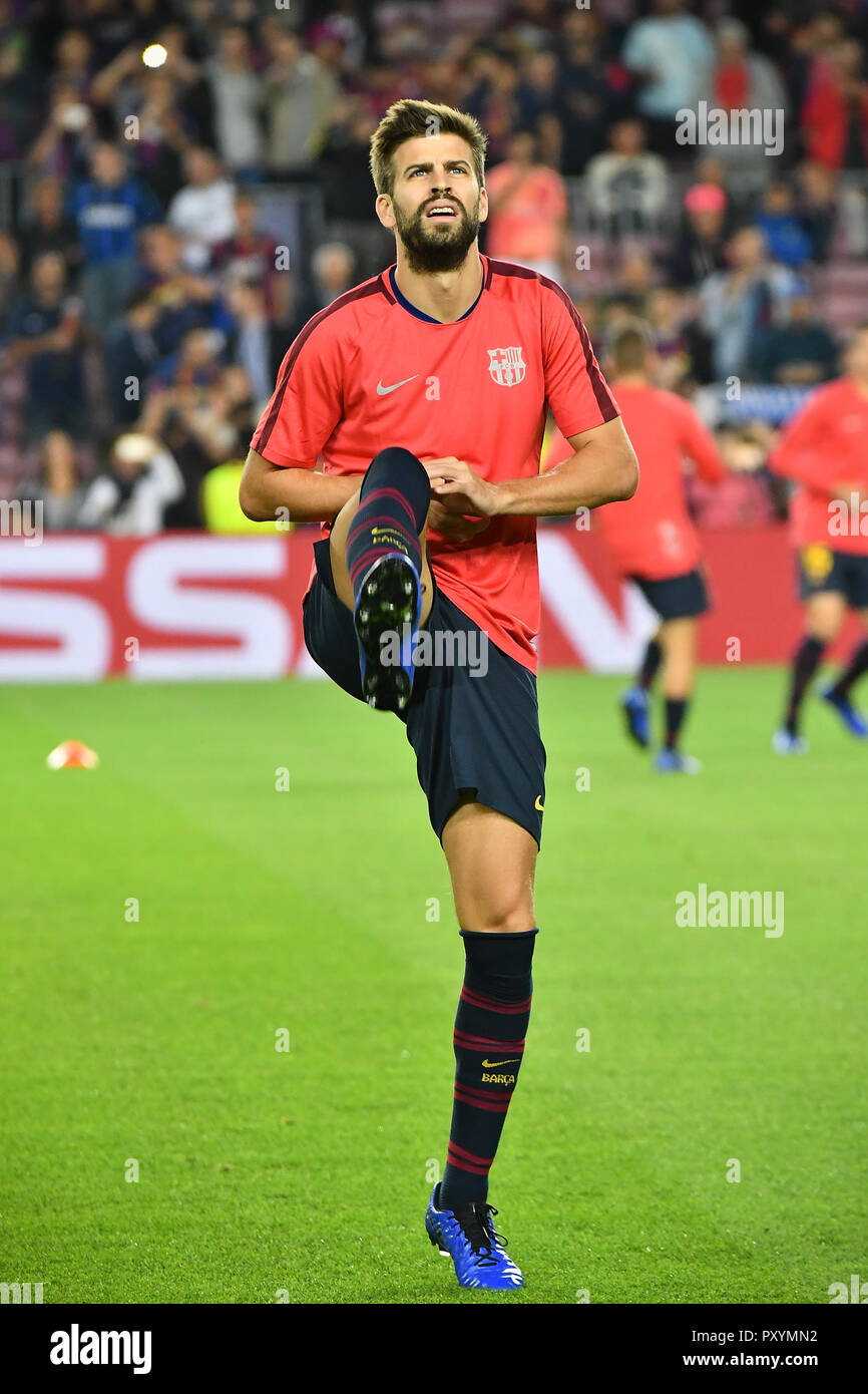 Gerard Pique of FC Barcelona in action during the Champions League ...