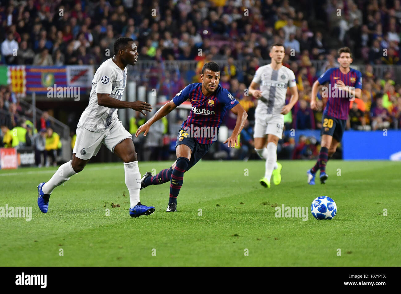 Rafinha of FC Barcelona in action during the Champions League, football match between FC Barcelona and FC Internazionale de Milano on October 24, 2018 at Camp Nou stadium in Barcelona, Spain Stock Photo