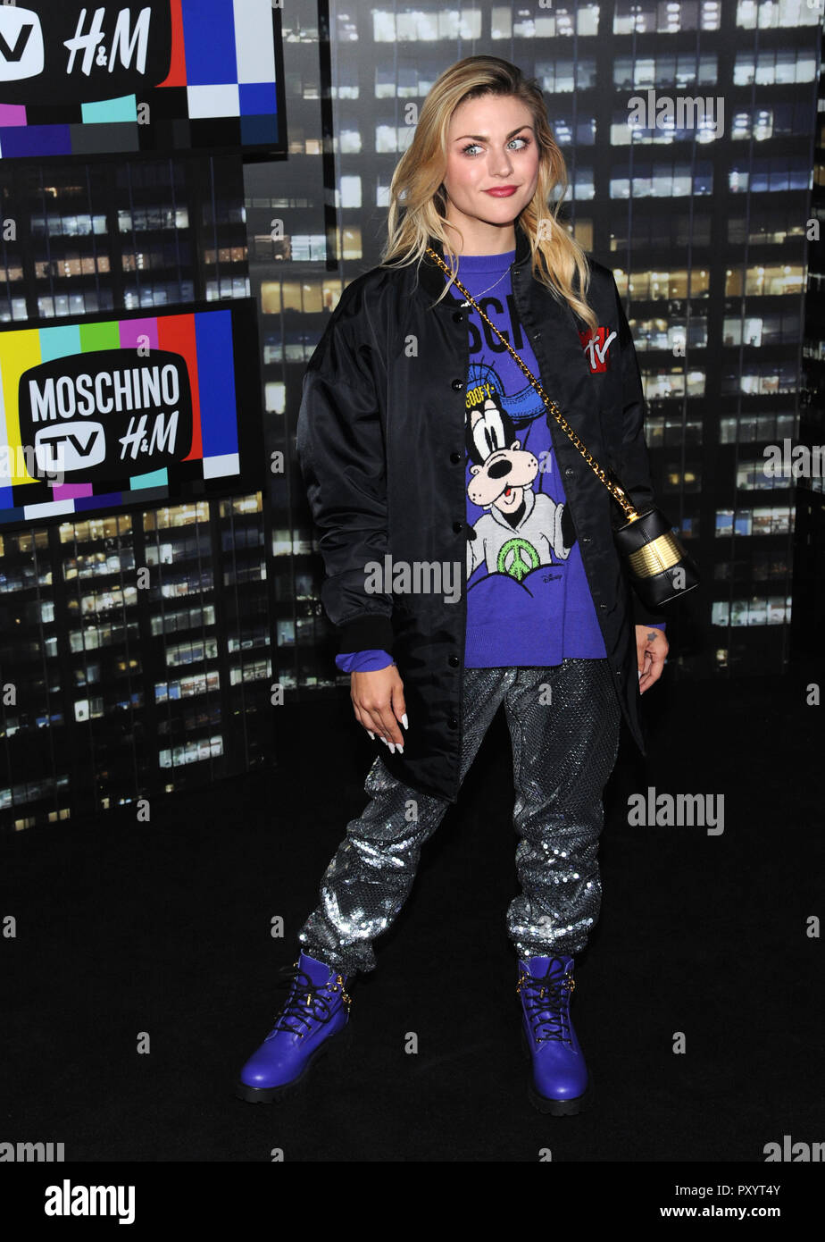 New York, NY, USA. 24th Oct, 2018. Frances Bean Cobain at the 2018 Moschino x H&M show at Pier 36 in New York City on October 24, 2018. Credit: John Palmer/Media Punch/Alamy Live News Stock Photo