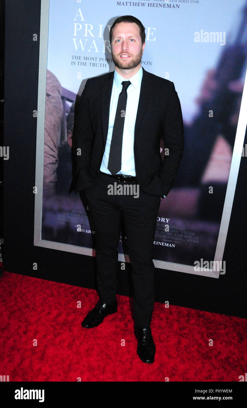 Beverly Hills, California, USA. 24th October, 2018. Director Matthew Heineman attends the Los Angeles Premiere of Aviron Pictures' 'A Private War' at Samuel Goldwyn Theater in Beverly Hills, California. Photo by Barry King/Alamy Live News Stock Photo