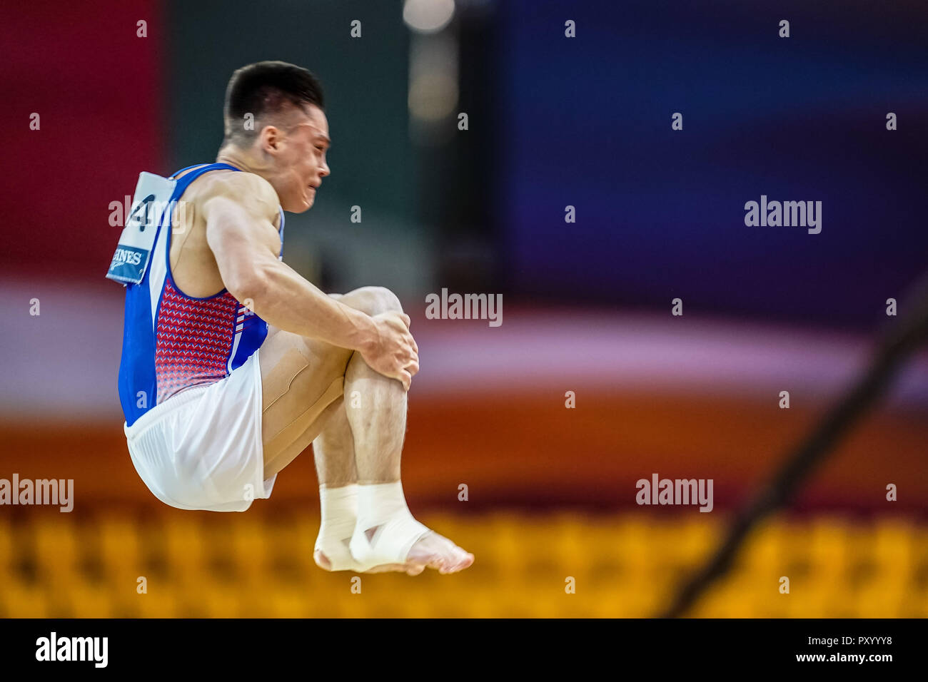October 25, 2018: Nikita Nagornyy of Â Russia during floor qualification at the Arena Armeec in Sofia at the 36th FIG Rhythmic Gymnastics World Championships. Ulrik Pedersen/CSM Stock Photo