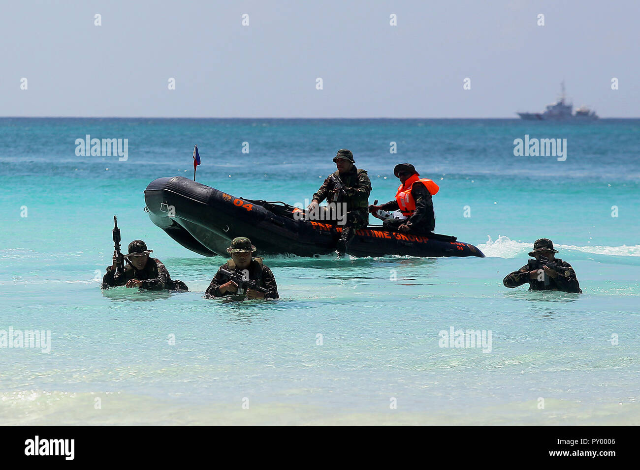 Philippine national police maritime group hires stock photography and