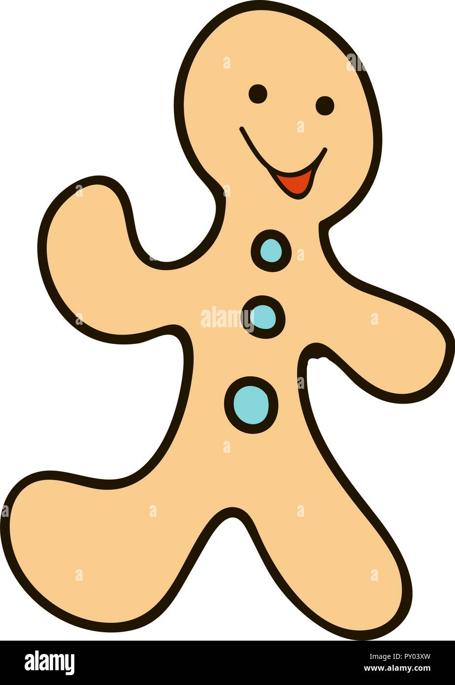 Gingerbread man attributes, shining, meditation. isolated flat style trend modern logo design vector illustration Stock Vector