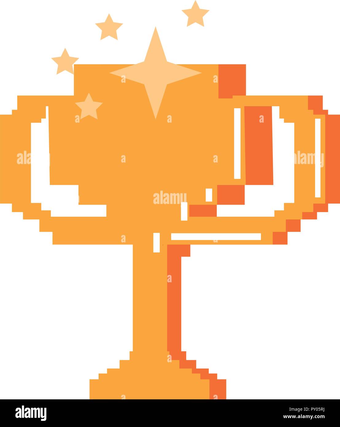 Videogame pixelated cup Stock Vector
