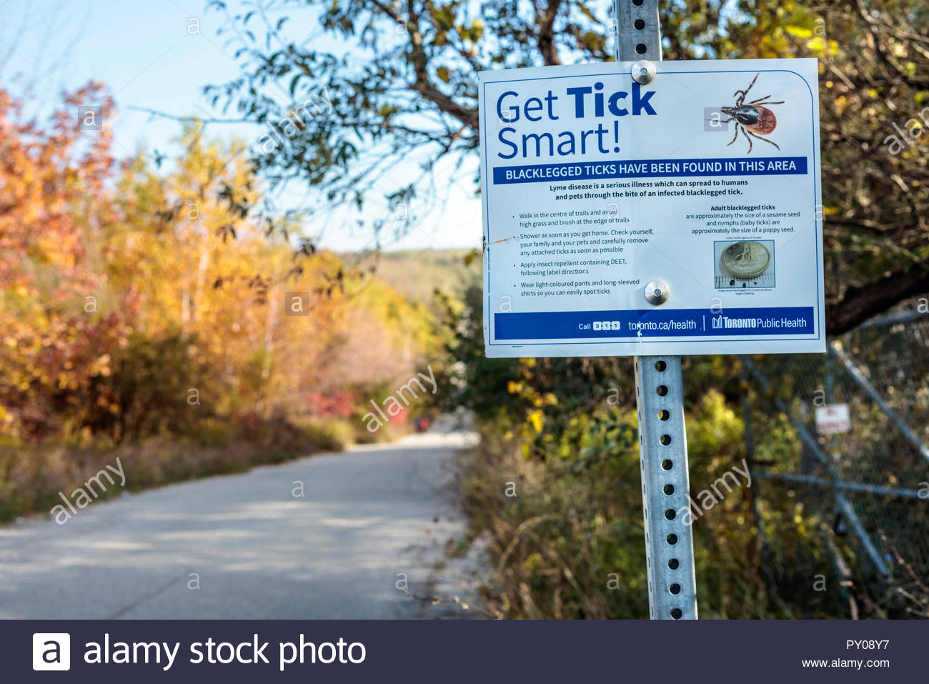 Lyme Disease Warning Sign High Resolution Stock Photography and Images