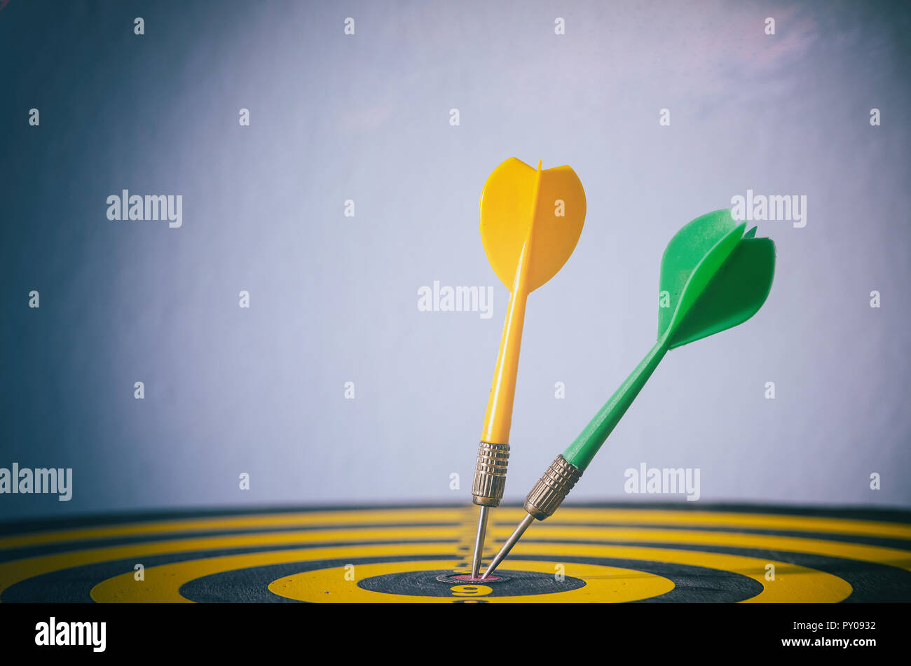 Two color dart with target arrows ,business concept of target marketing