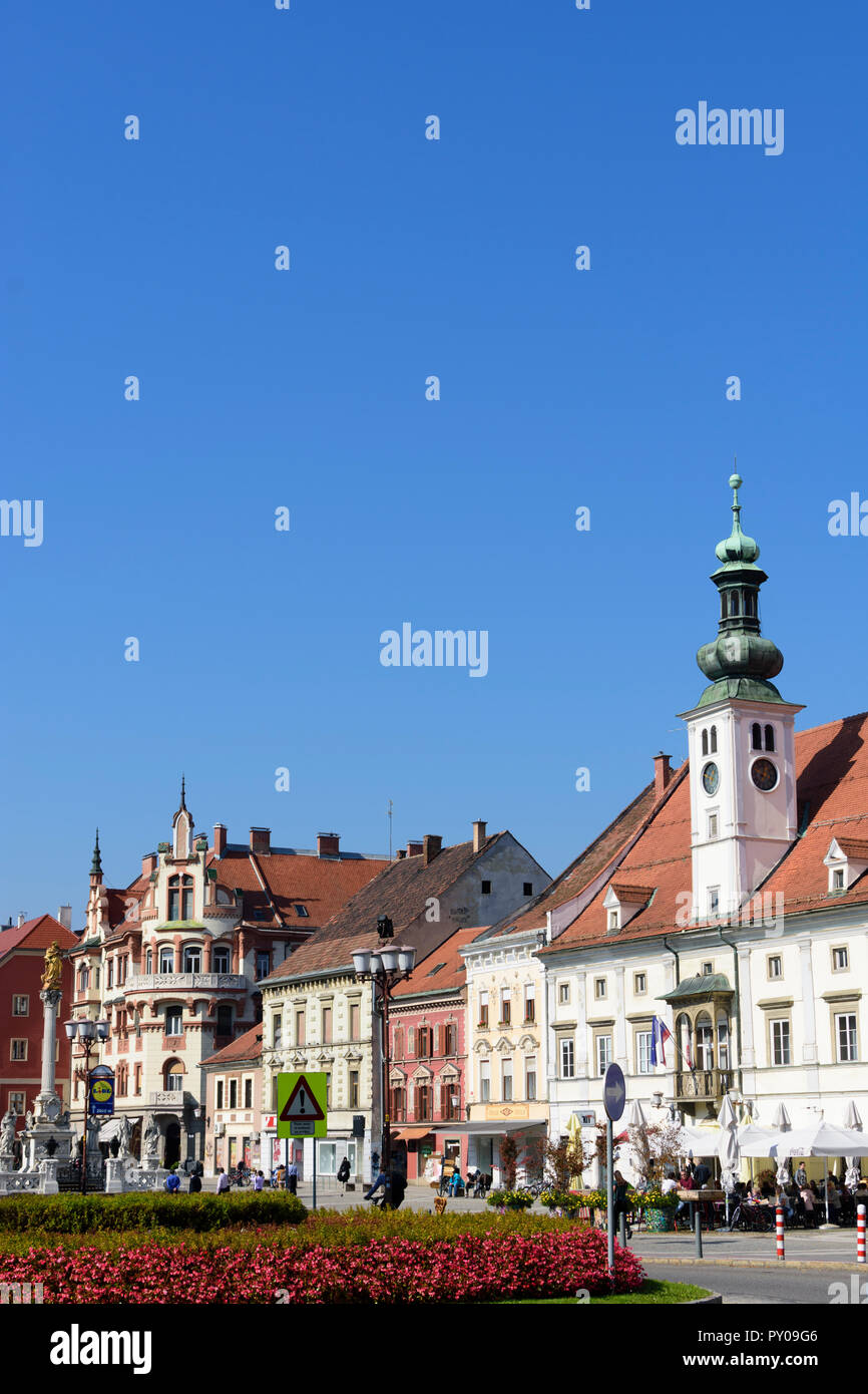 Maribor Marburg An Der Drau City Hall Plague Monument In Stajerska Styria Slovenia Stock Photo Alamy