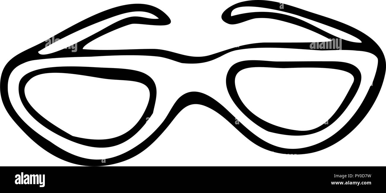 Simple vector illustration of sunglasses in doodle style Stock Vector