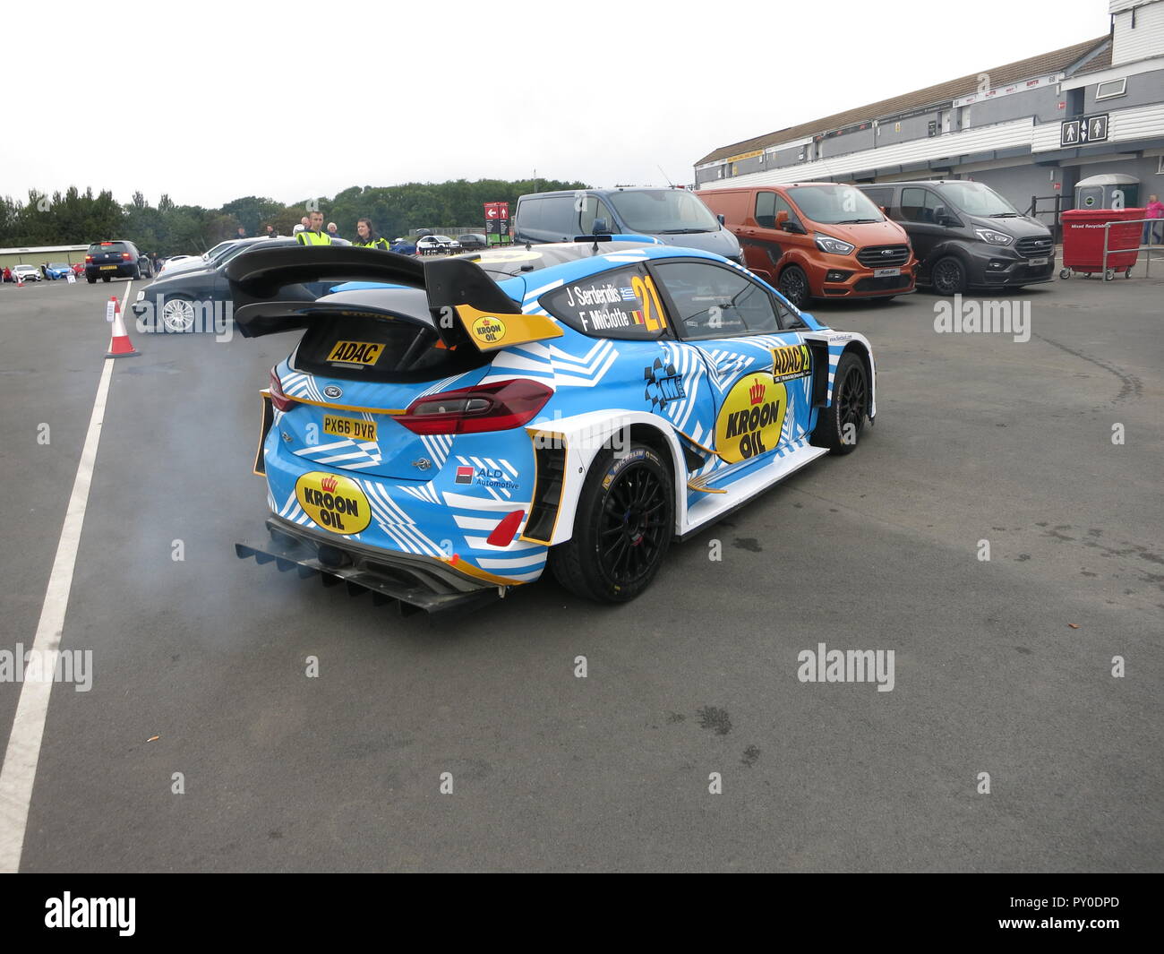 Ford Fiesta Rs Wrc Rally Car Shown At Donnington Park Race Circuit At The Rs Owners Club National Day In Kroon Oil Livery After The Adac Rallye Germany Deutschland 18 Rear View