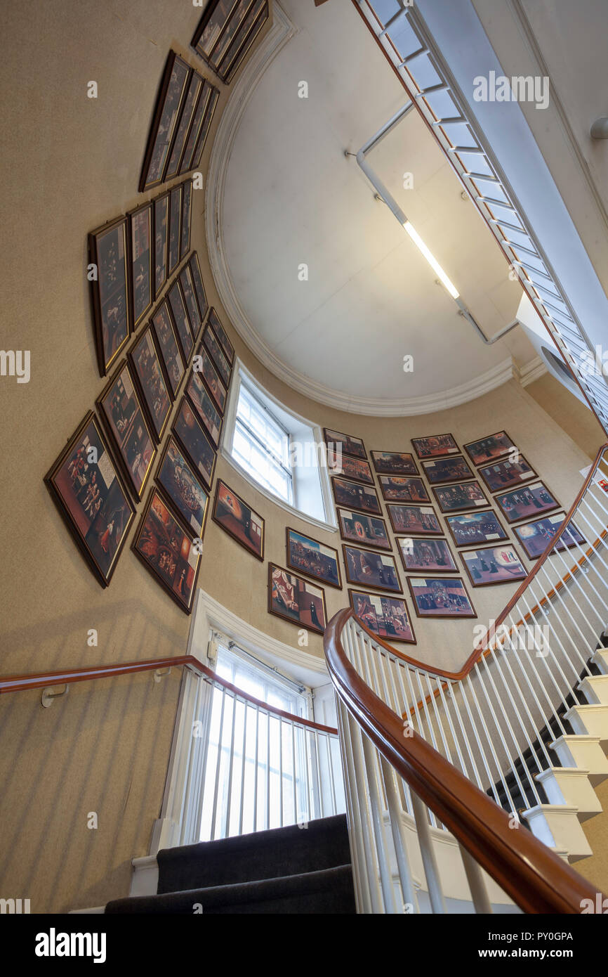 Staircase inside the Bar Convent in York, North Yorkshire Stock Photo