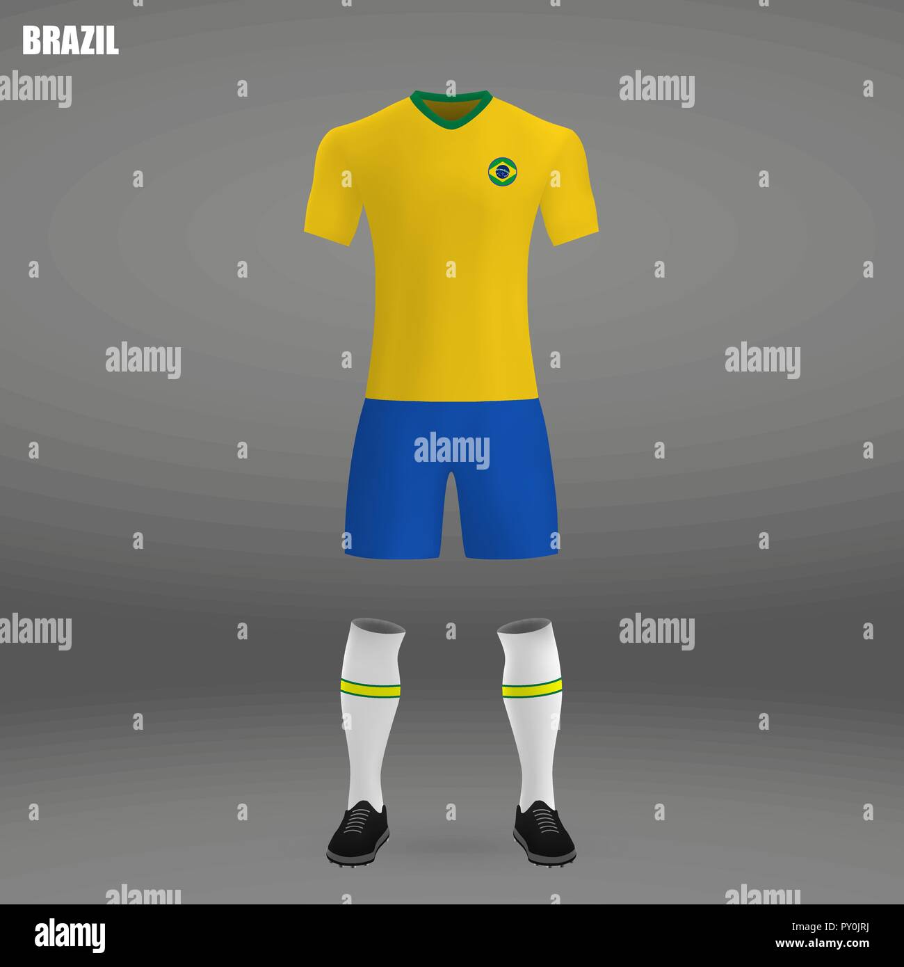 football kit of Brazil 2018 t shirt template for soccer jersey. Vector illustration Stock Vector Image Art Alamy