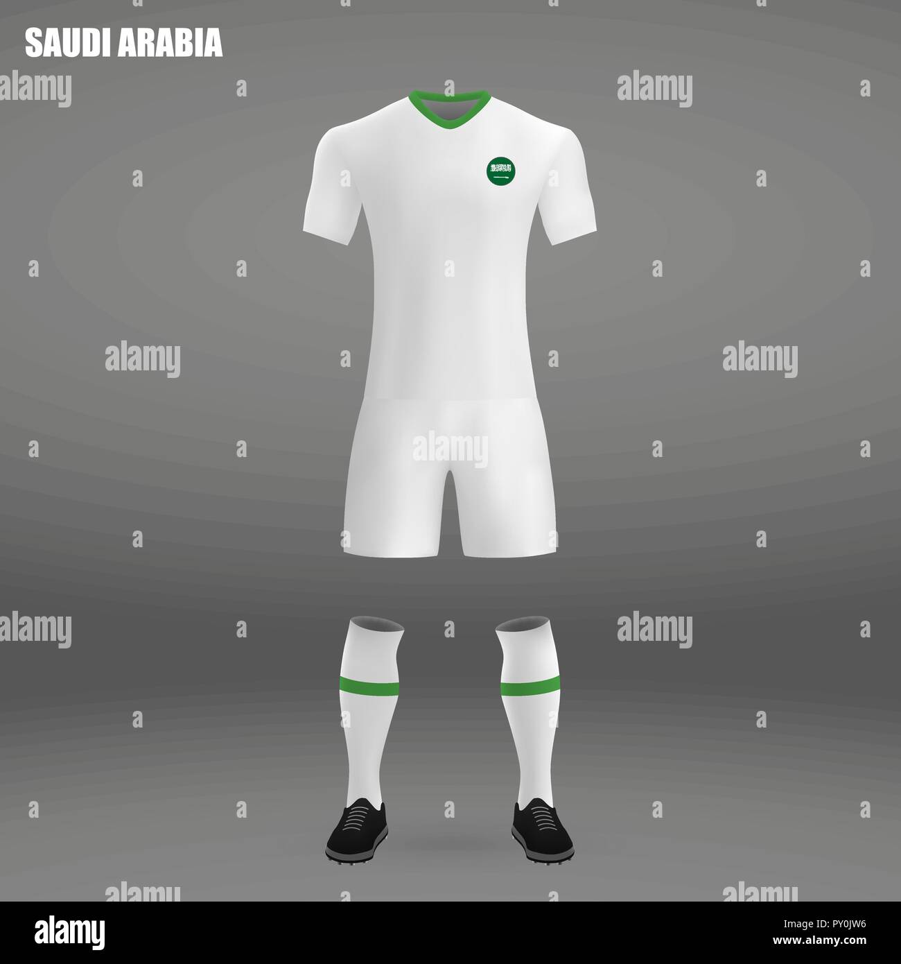 football kit of Saudi Arabia 2018, t-shirt template for soccer jersey ...