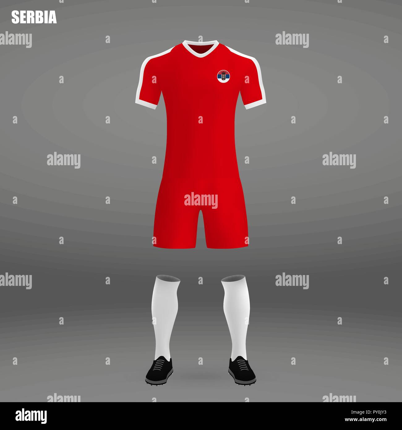 football kit of Serbia 2018, t-shirt template for soccer jersey. Vector  illustration Stock Vector Image & Art - Alamy