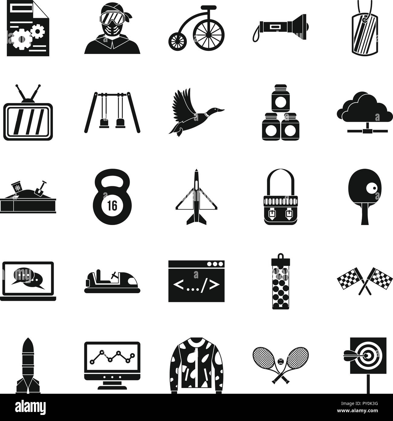 Aim icons set, simple style Stock Vector