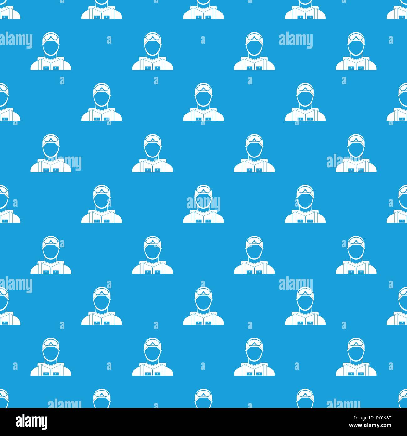 Military paratrooper pattern seamless blue Stock Vector