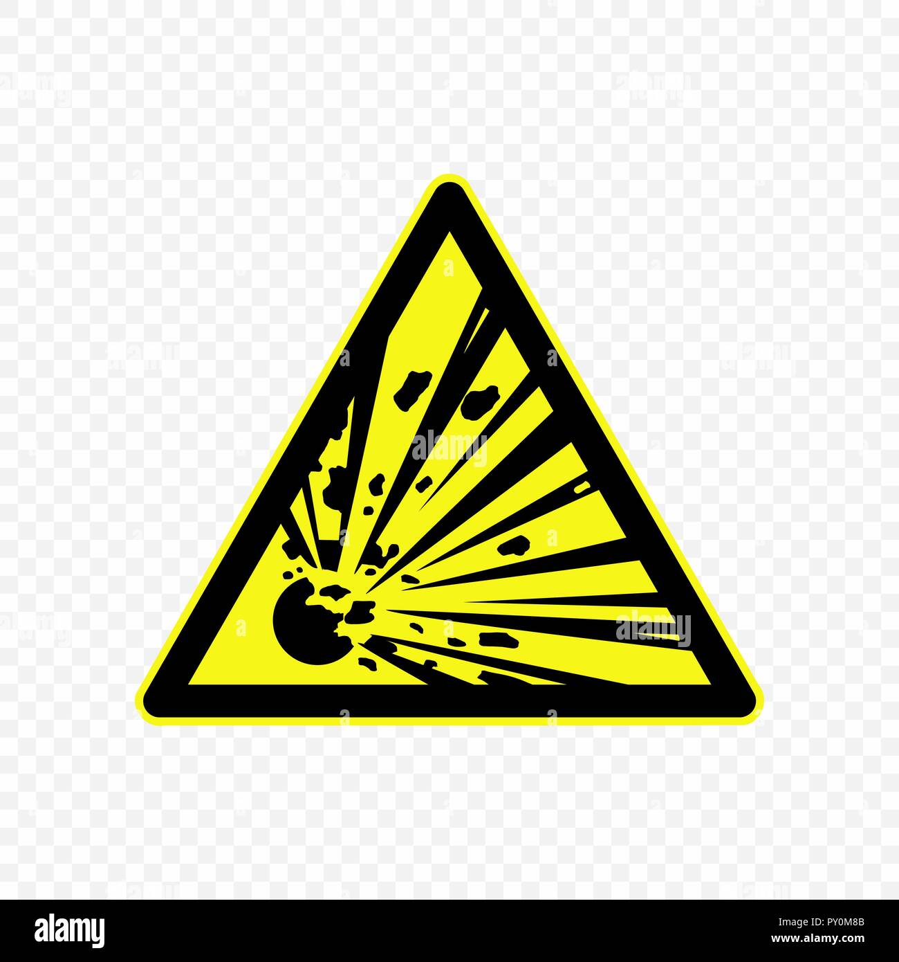 explosive Warning sign. Hazard symbols. . Template for your design