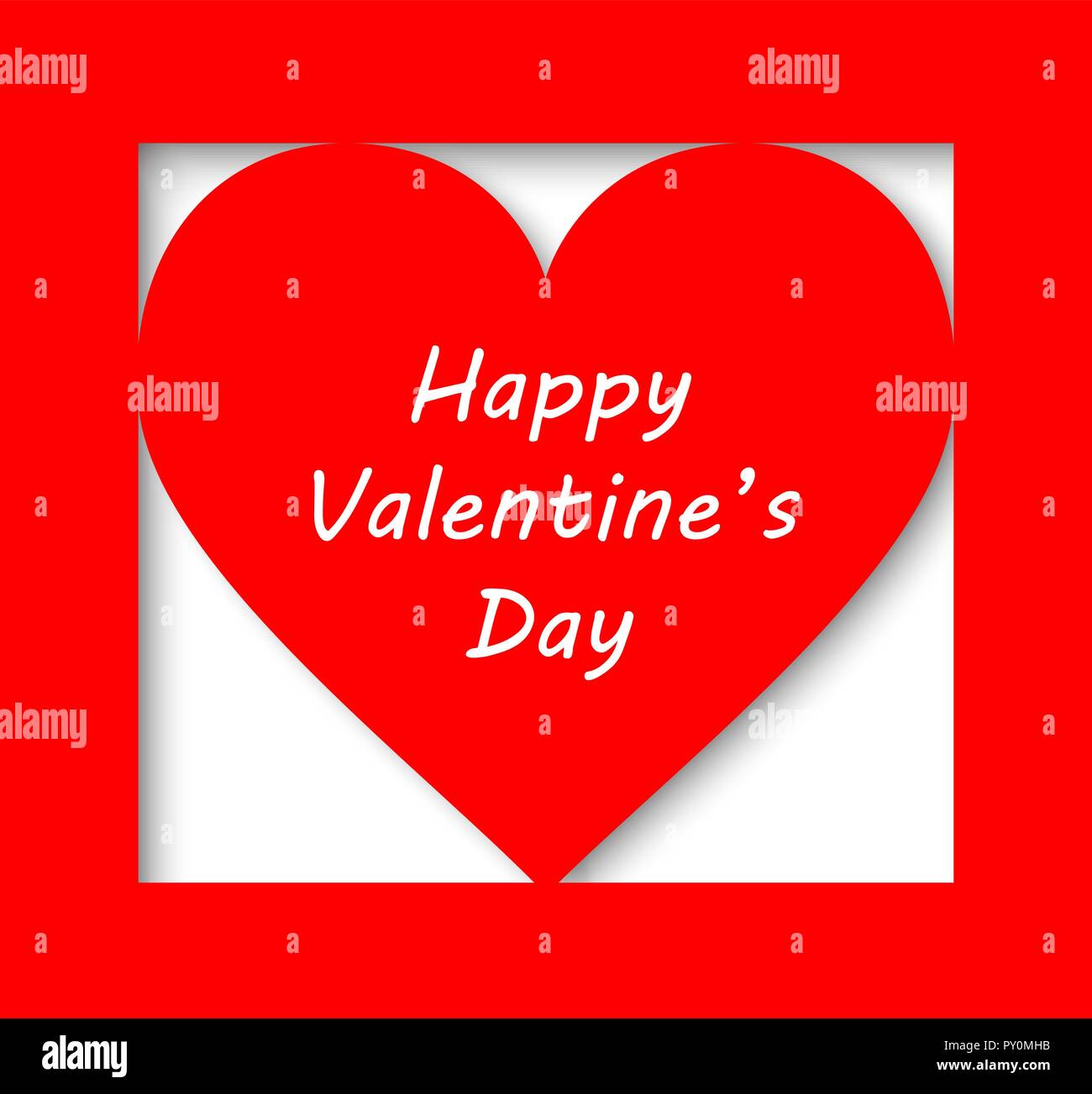 Valentine's day abstract background with cut paper heart. Vector ...