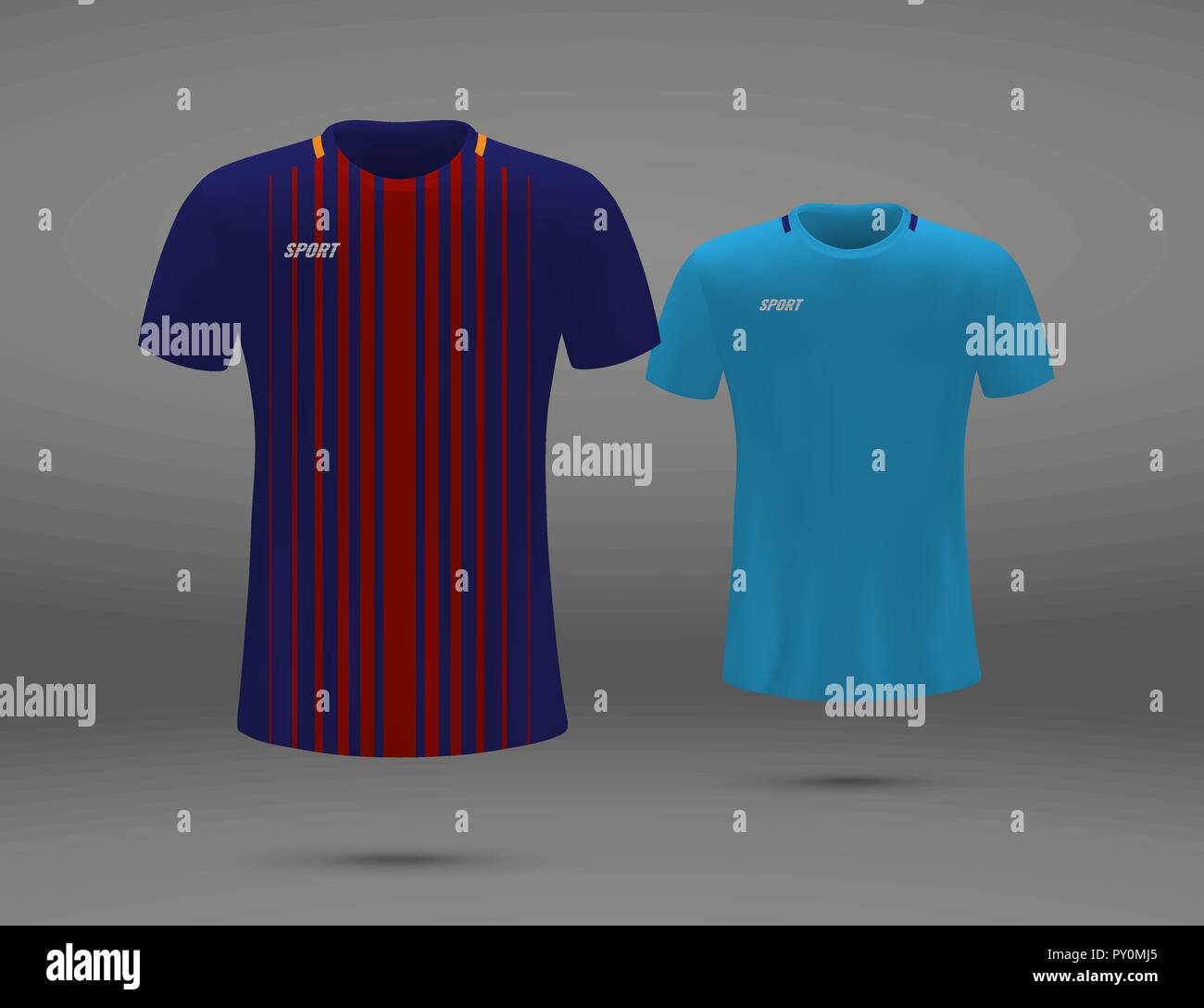 Realistic soccer jersey, t-shirt of Barcelona, uniform template for ...