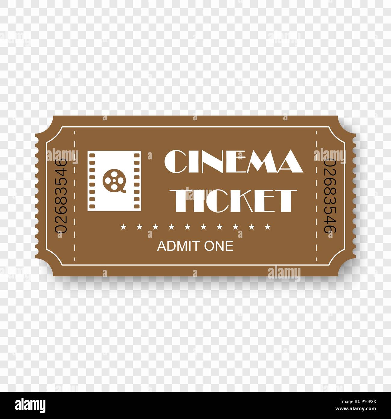 Cinema ticket isolated on transparent background. . Template for your ...