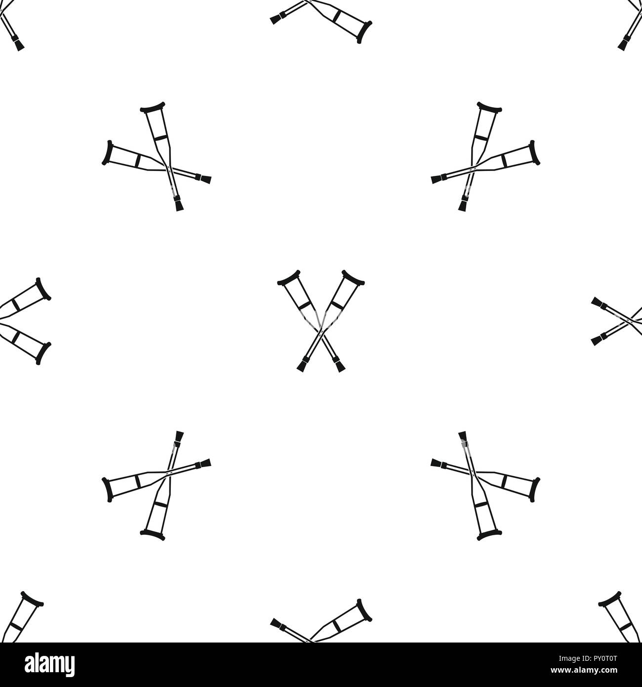 Crutches pattern seamless black Stock Vector