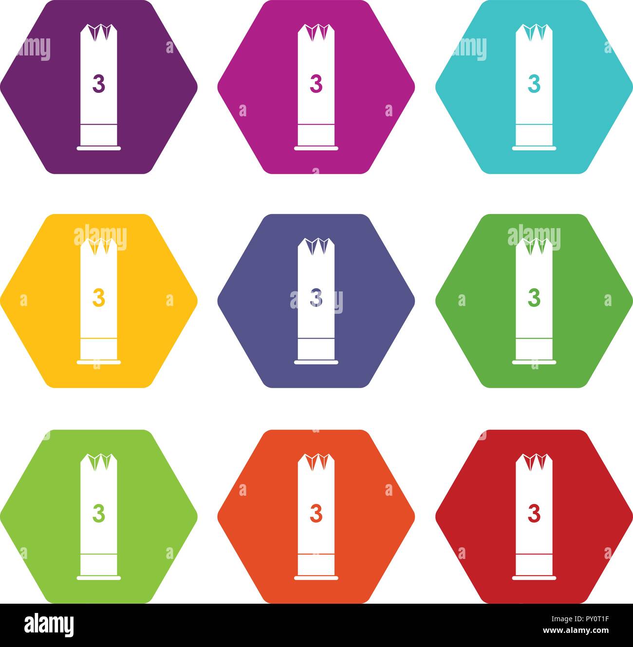 Expanding bullets icon set color hexahedron Stock Vector Image & Art ...