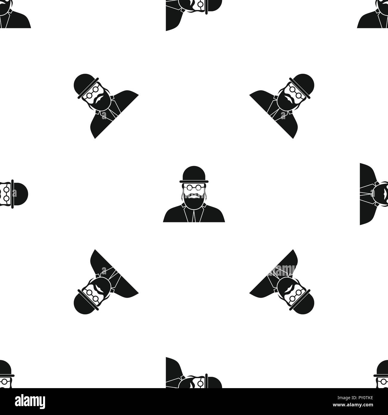 Orthodox jew pattern seamless black Stock Vector