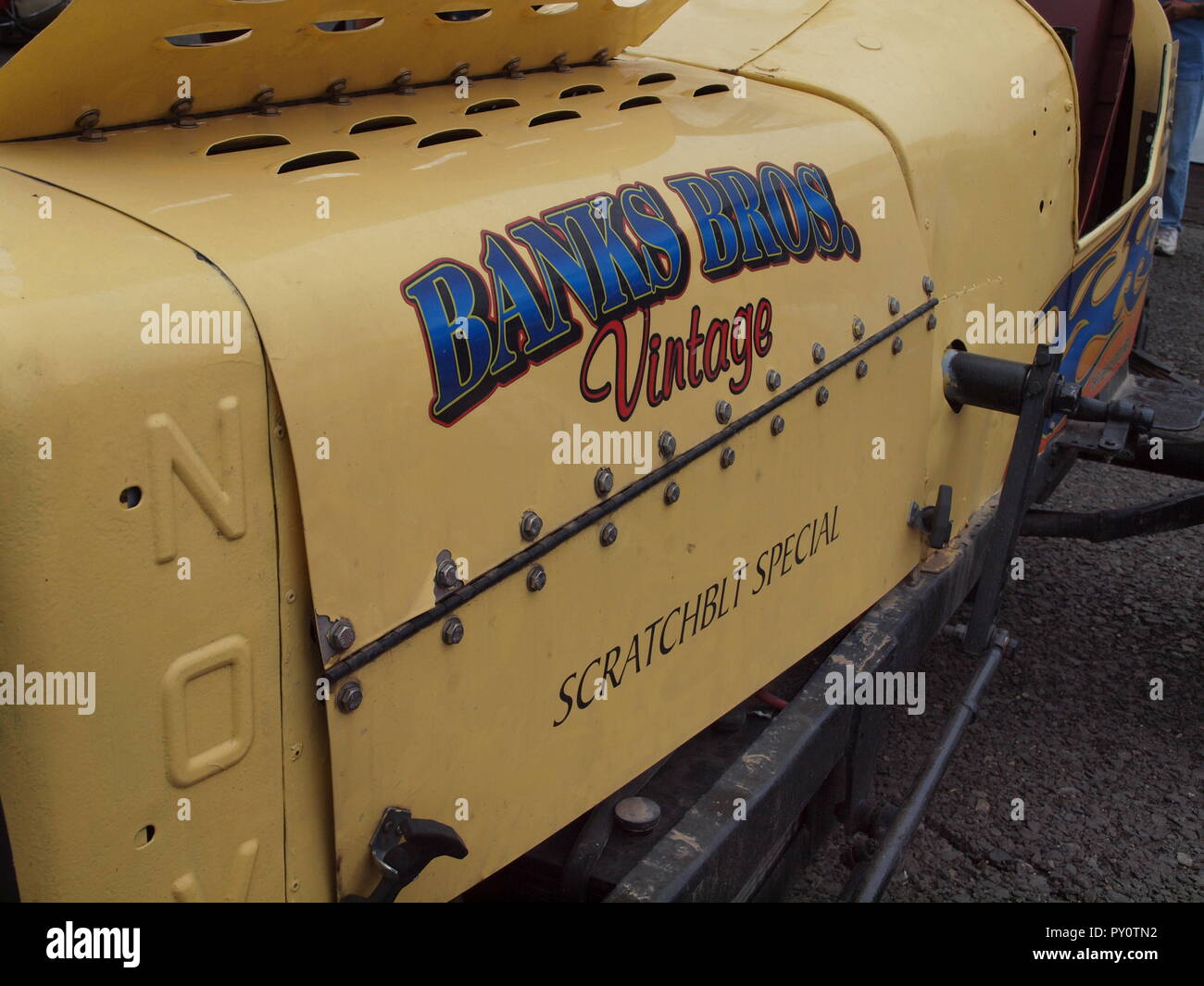 Race Car detail in Paterson, NJ at Hinchliff Stadium during vintage car