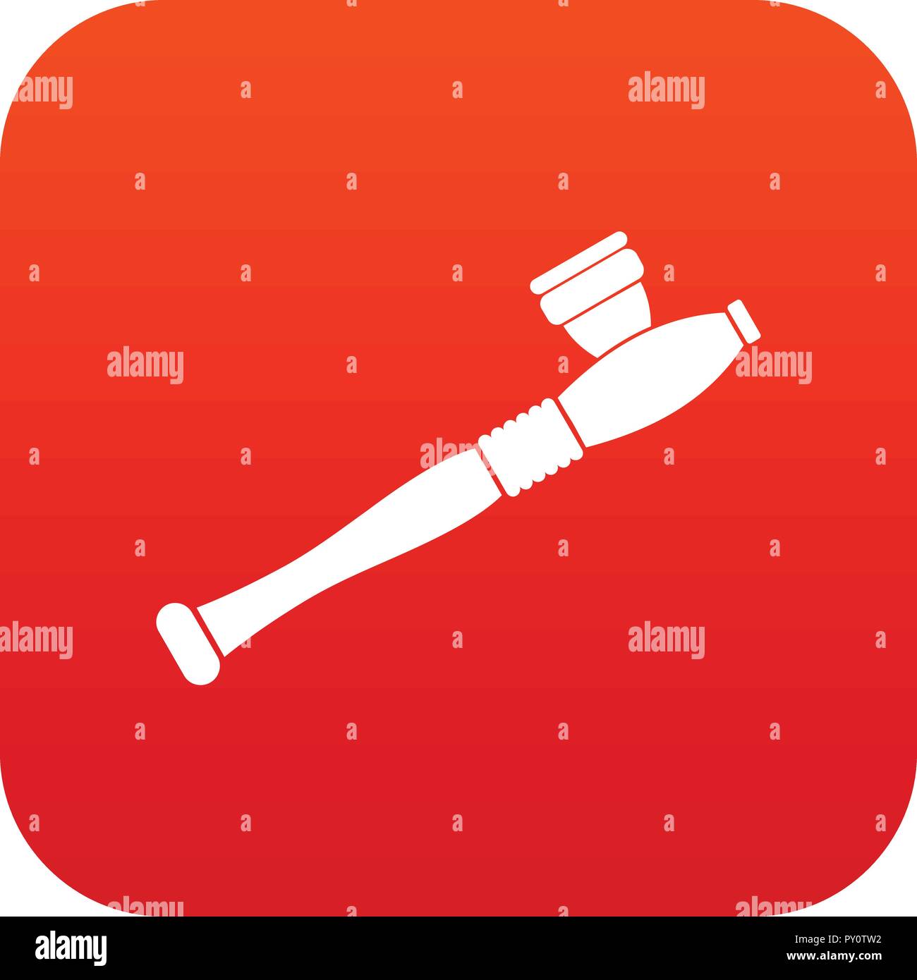 Pipe for smoking marijuana icon digital red Stock Vector