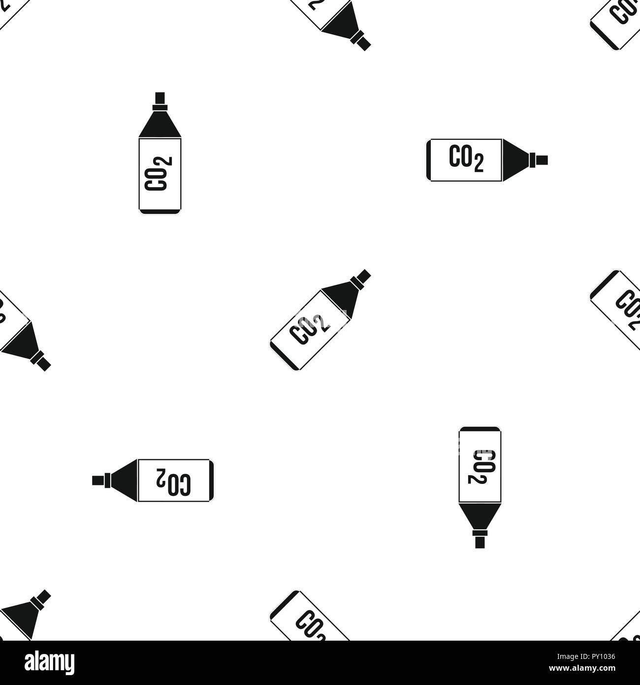 CO2 bottle pattern seamless black Stock Vector