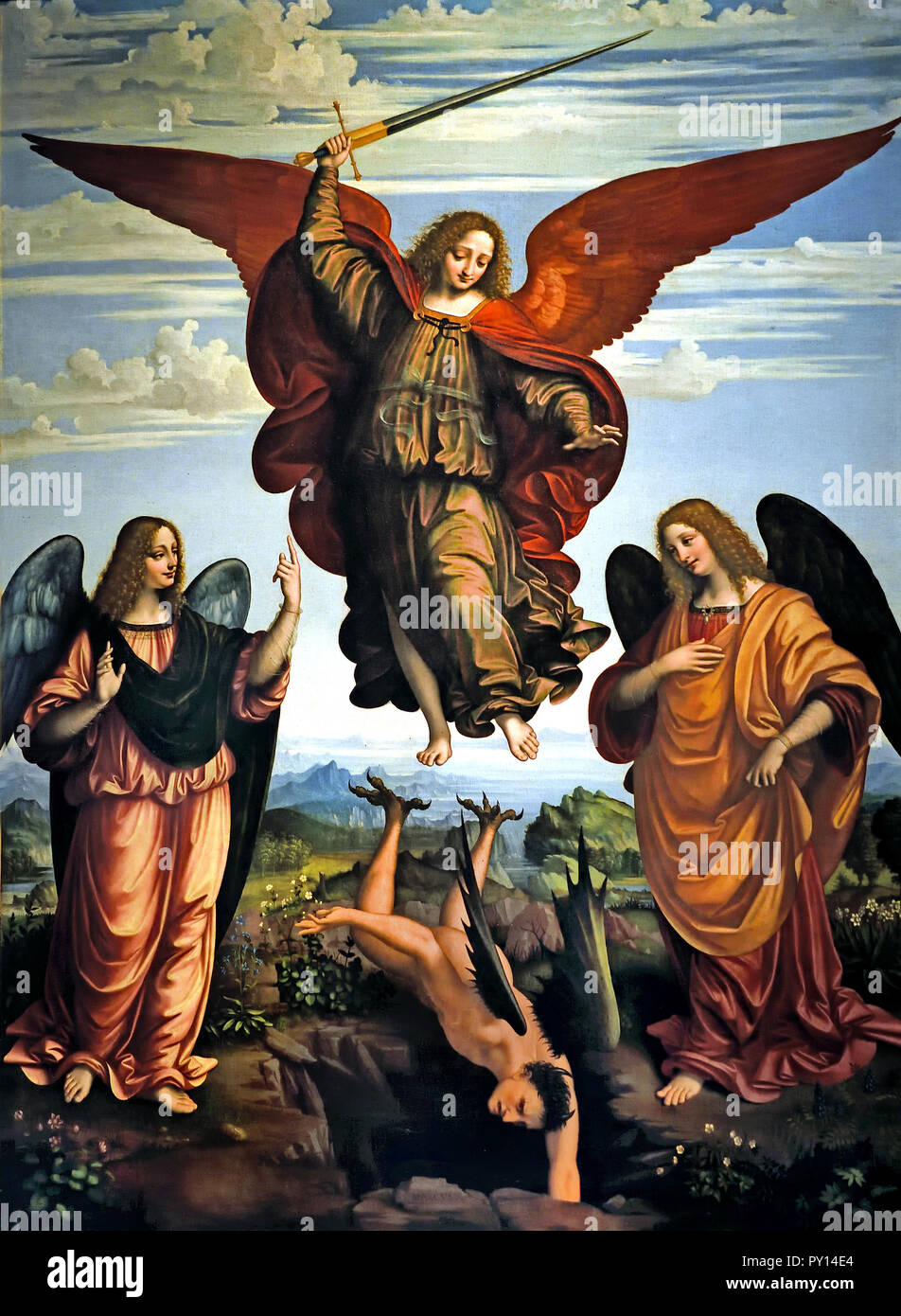 The Three Archangels, Gabriel, Michael, Raphael, 1517 by Marco d ...